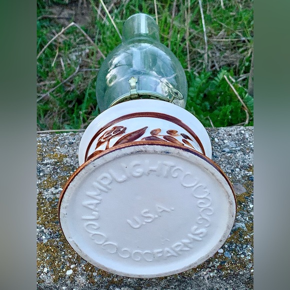 Vintage Unused LAMPLIGHT FARMS Glazed Ceramic Kerosene Oil Lantern Lamp - Picture 6 of 12